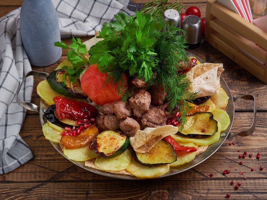 Садж кебаб с курицей