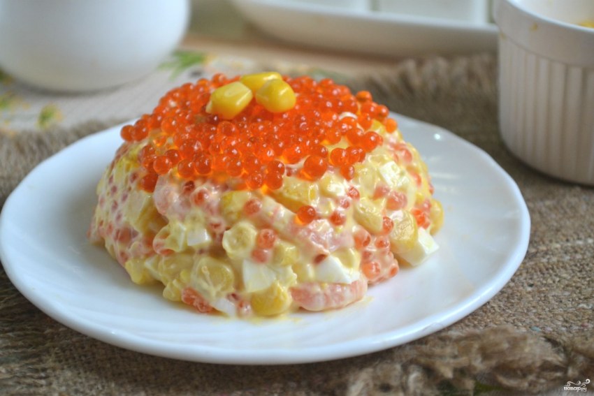 Салат Императорский с красной икрой