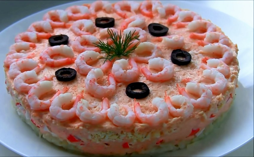 Салат Мимоза с горбушей и сыром