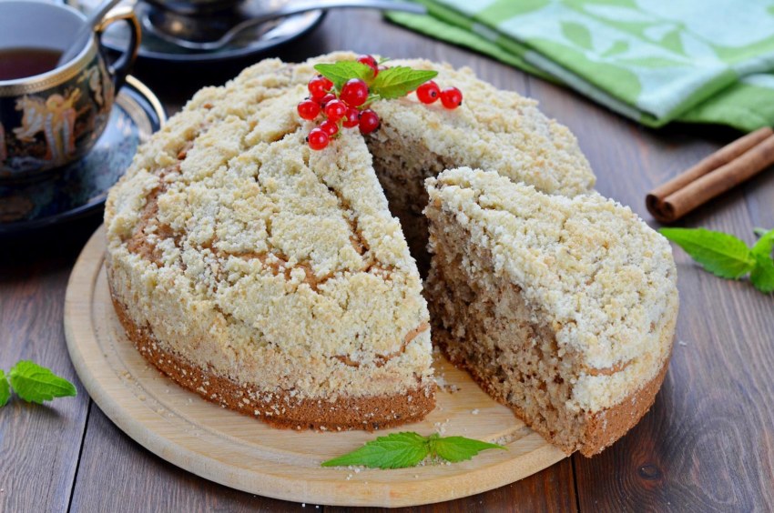 Пирог творожный с крошкой