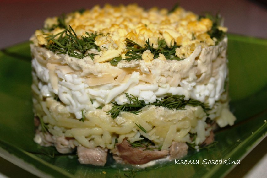 Салат мясной с говядиной
