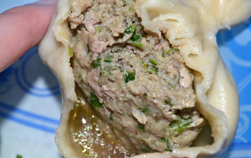 Хинкали в разрезе