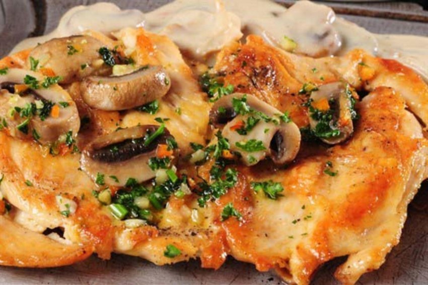 Куриное филе запеченное с грибами