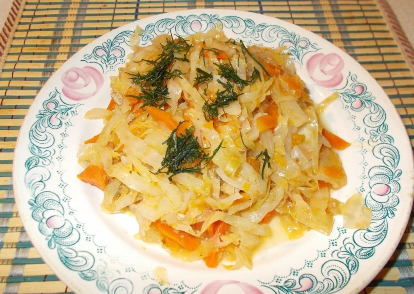 Тушеная капуста с говядиной