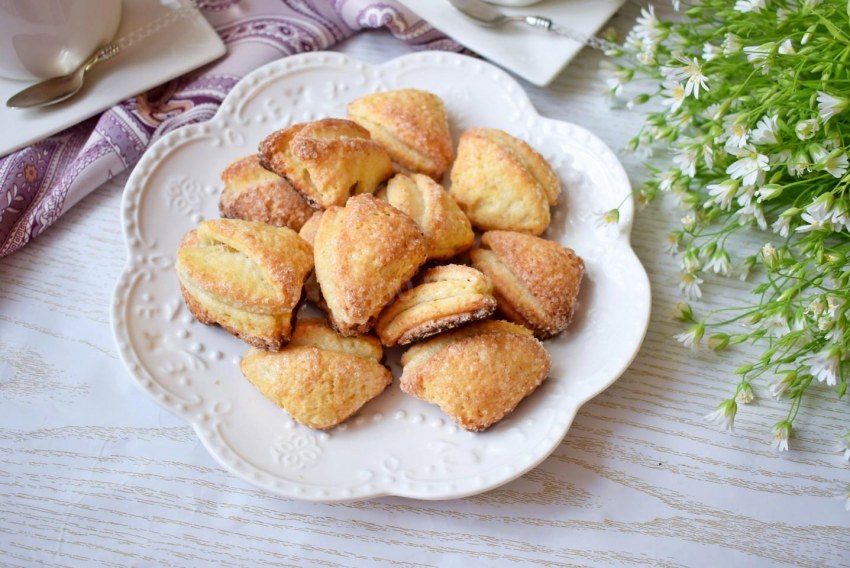 Печенье ушки из творога