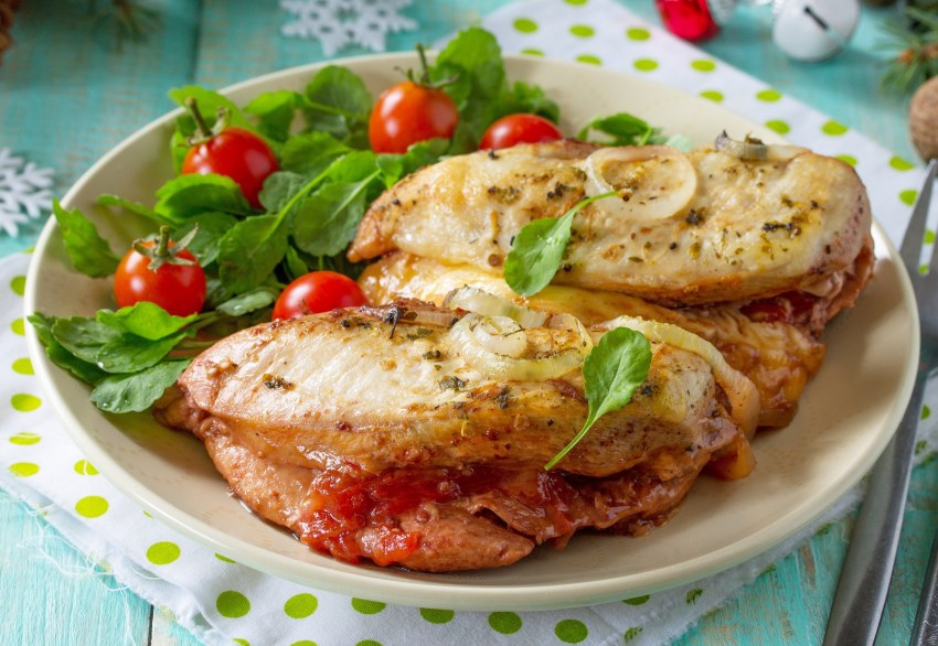 Куриная грудка с сыром и помидорами заморозка