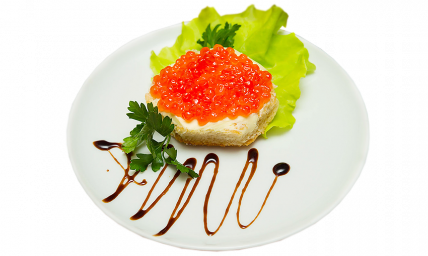 Бутерброд с маслом и икрой