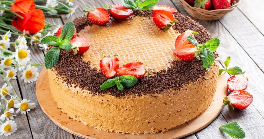 Вафельные коржи со сгущенкой