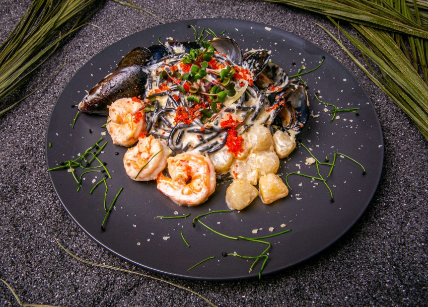 Паста маринара с креветками