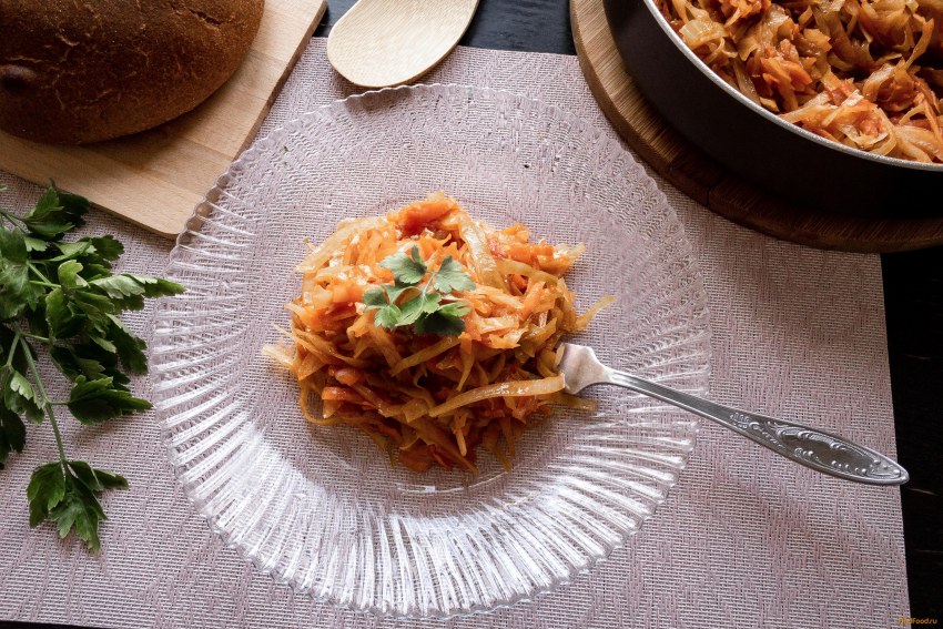 Гречка с тушеной капустой