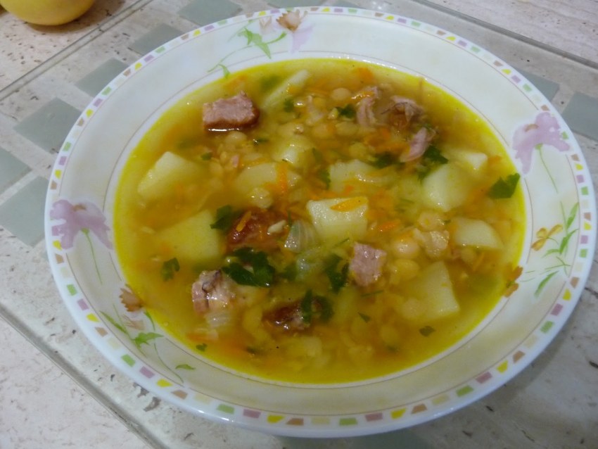 Крем суп гороховый с беконом