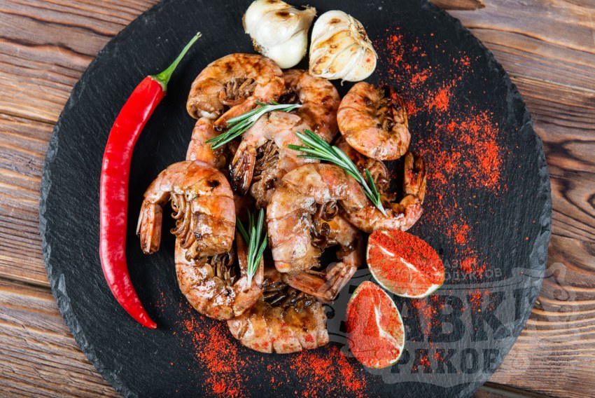 Лангустины гриль на мангале