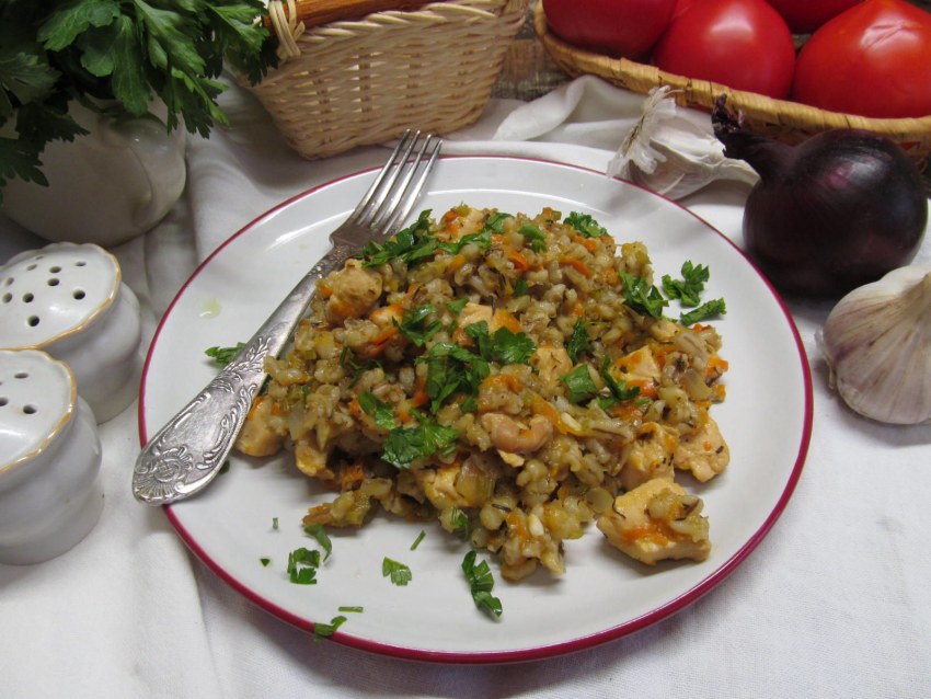 Перлотто с шампиньонами