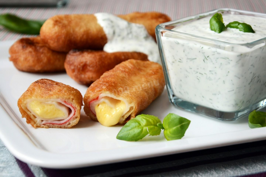Ковьлвые палочки в кляре с сыпомм