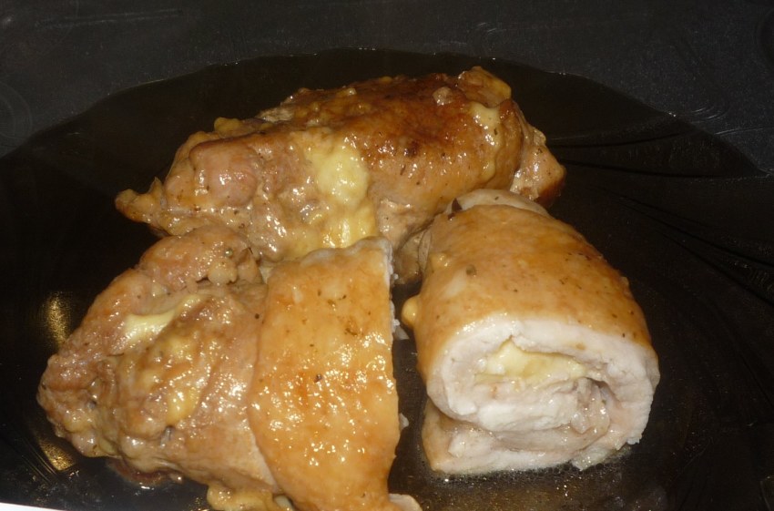 Куриные рулетики с творожным сыром