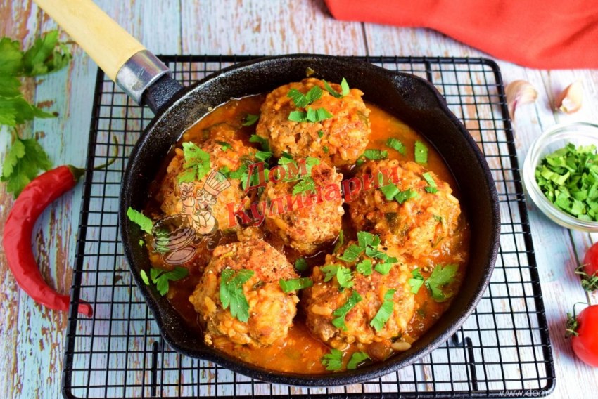 Мясные шарики с рисом