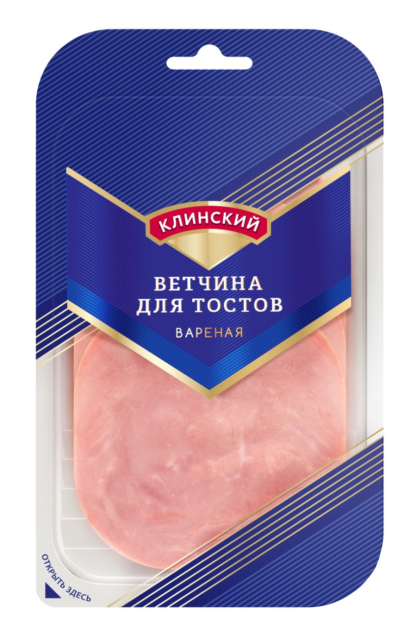 Ветчина для тостов 120г. Нарезка/Клинский МК