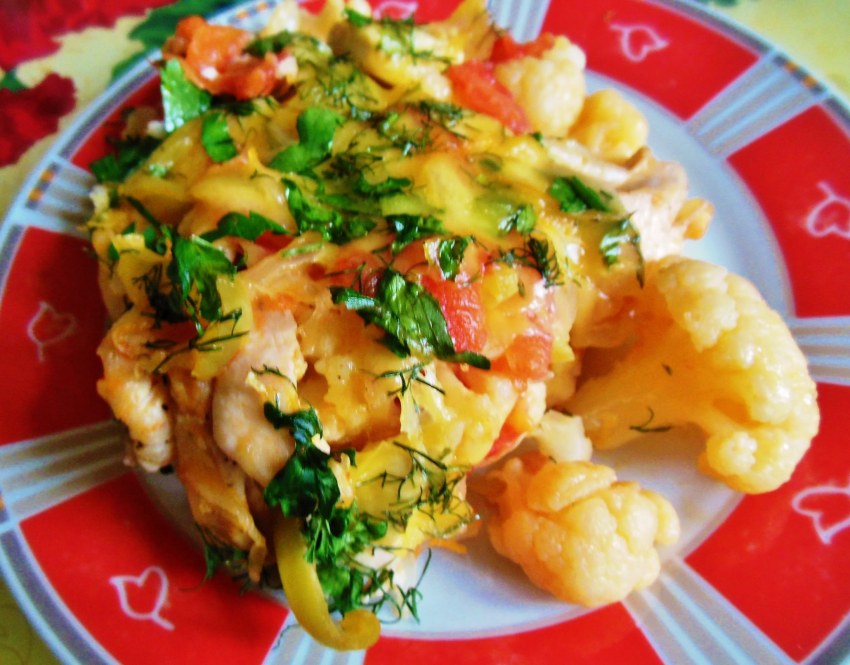 Цветная капуста с курицей