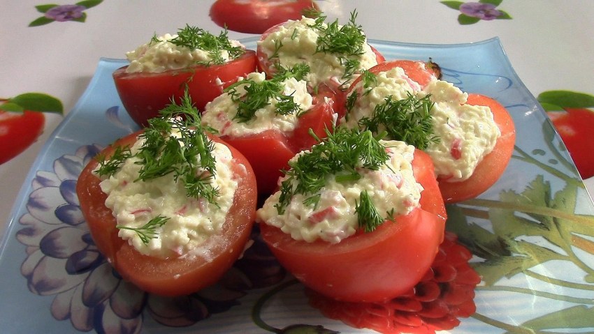 Закуска из помидоров с сыром