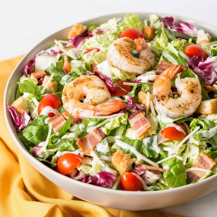Caesar Salad with Shrimp