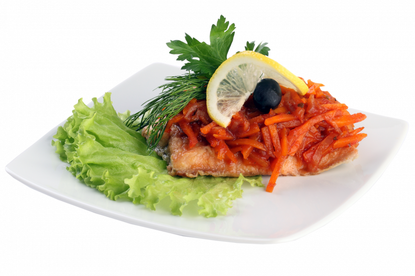 Минтай под маринадом из моркови и лука классический
