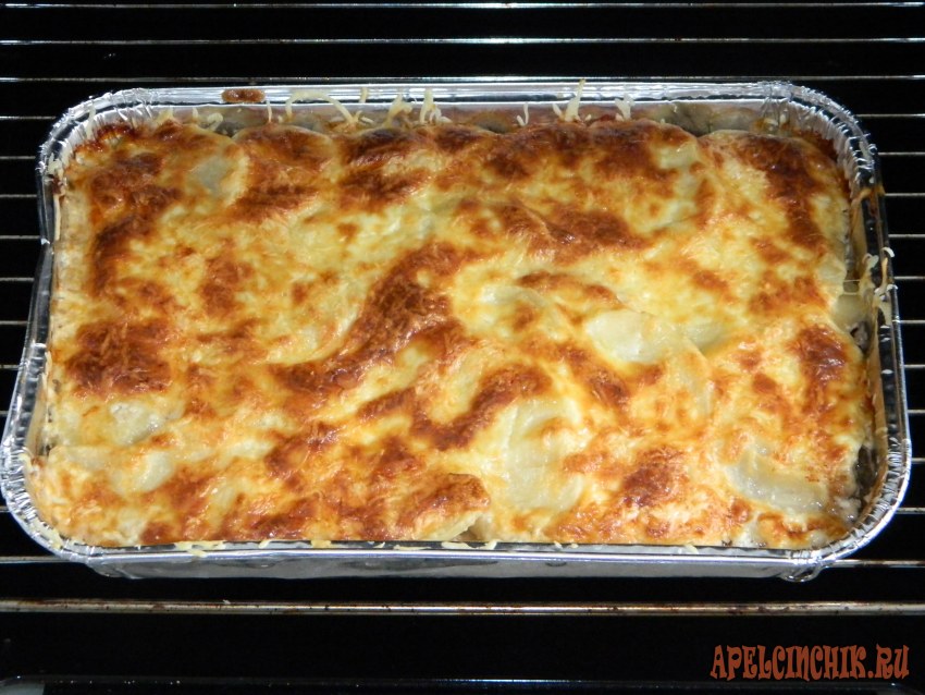 Запеченная картошка с мясом в духовке