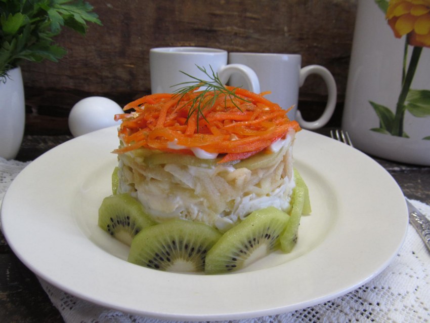 Салат курица киви кукуруза