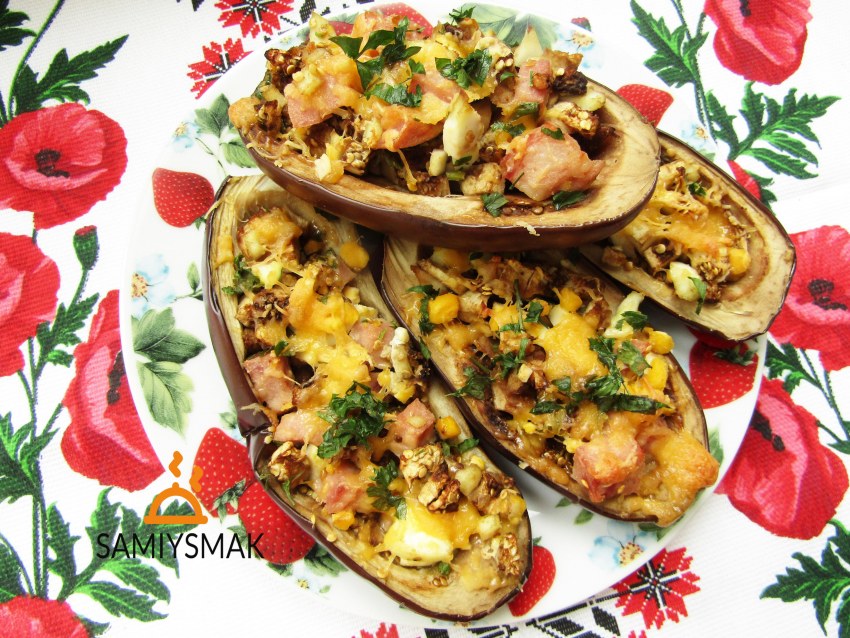 Баклажаны с курицей и сыром в духовке