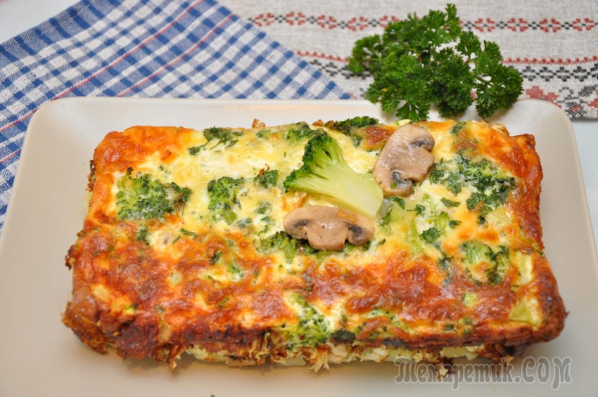 Запеканка с брокколи и курицей в духовке