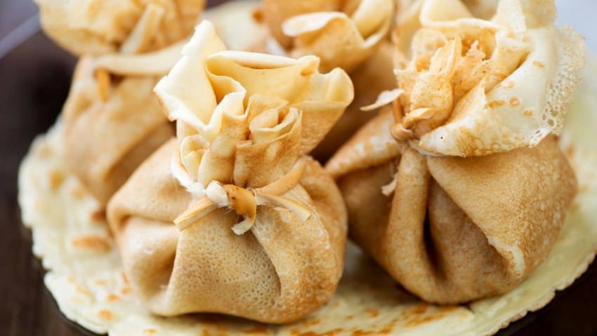 Блинные мешочки с начинкой