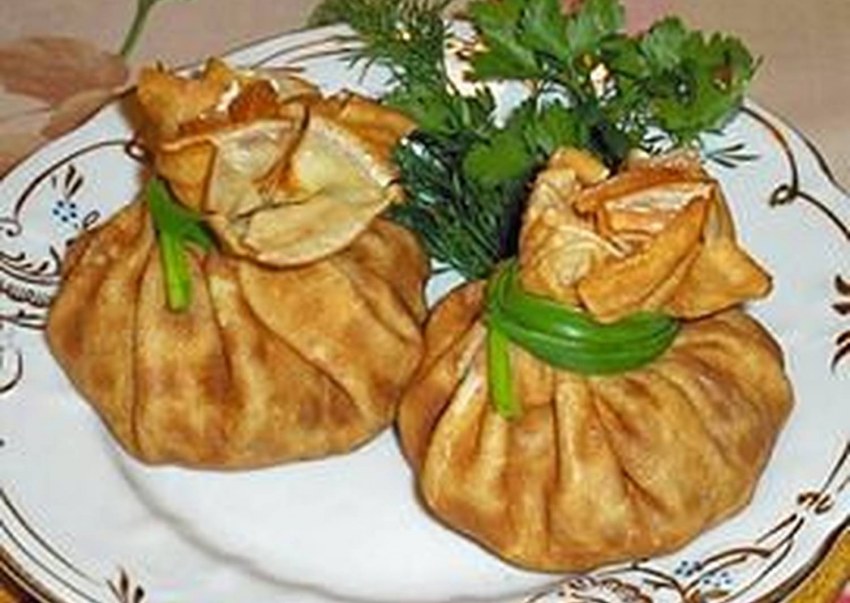 Мешочки из блинов