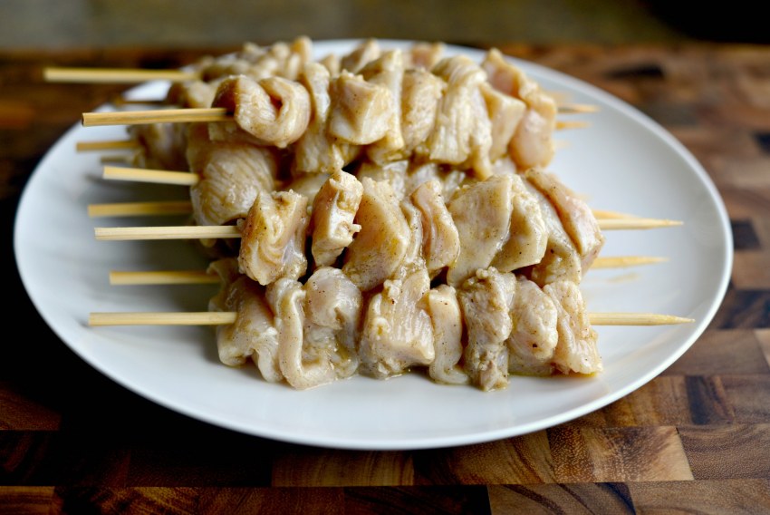 Куриный шашлык с овощами
