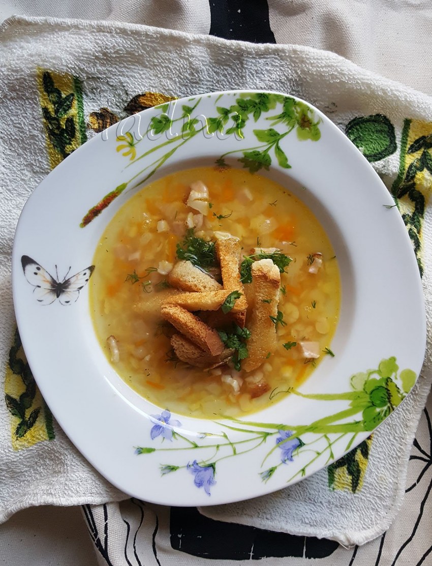 Приготовление горохового супа с копченостями пошагово с фото