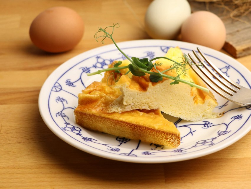 Омлет с сёмгой и рукколой