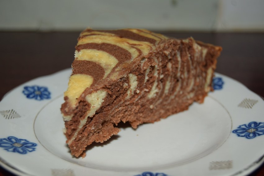 Зебра пирог с начинкой