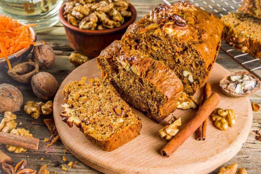Морковный бисквит с грецкими орехами