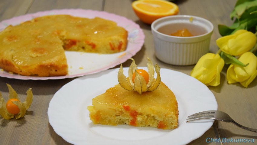 Пирог с ананасами и апельсинами