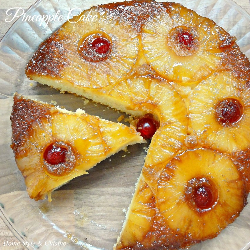Пирог с ананасом и вишней