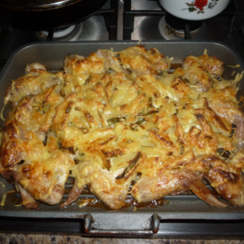 Куриные крылышки с гарниром
