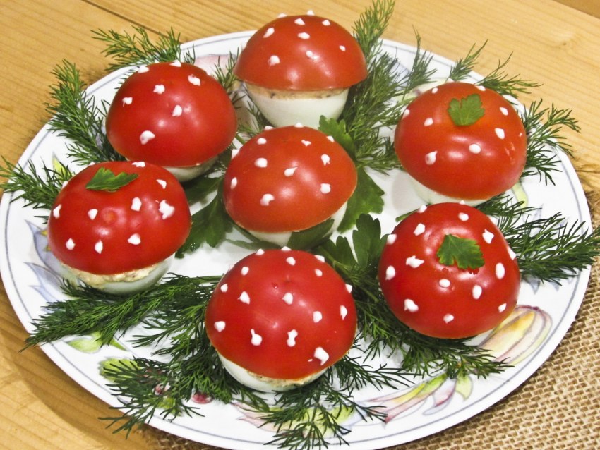 Салат грибная Поляна с шампиньонами