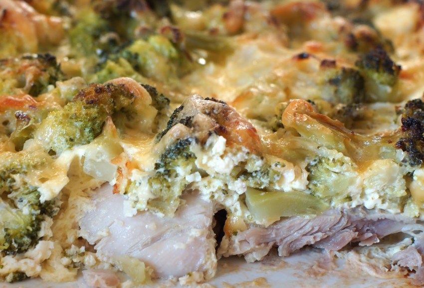 Запеканка с брокколи и курицей