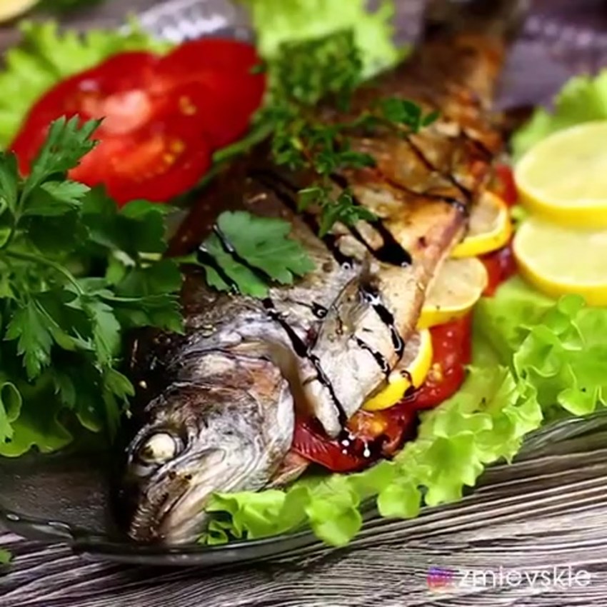 Окунь морской красный в духовке