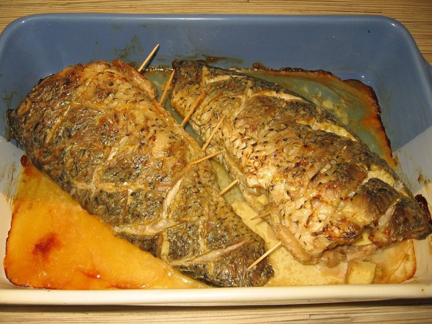 Филе морского окуня с картошкой