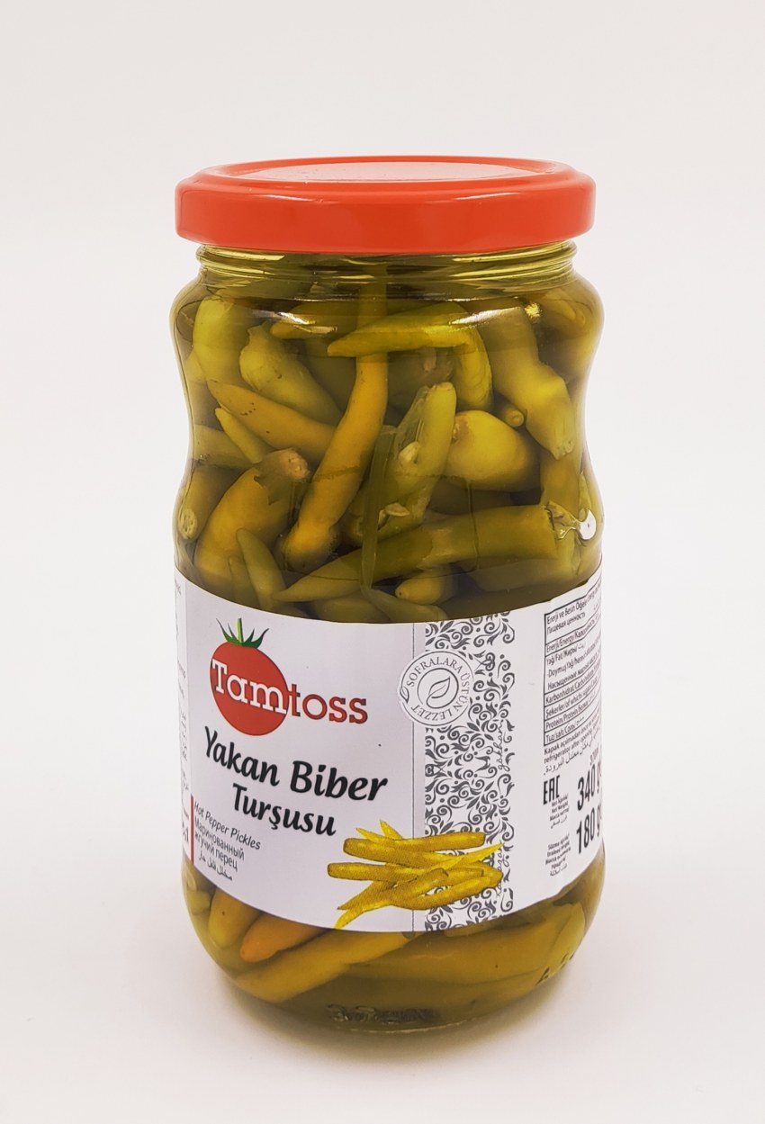 Маринованные острые перцы Чили tamtoss Biberiye 670 гр (net 370)