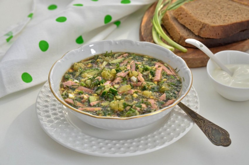 Окрошка с редькой на квасе