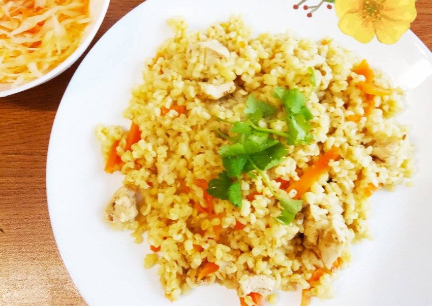 Плов из индейки с булгуром