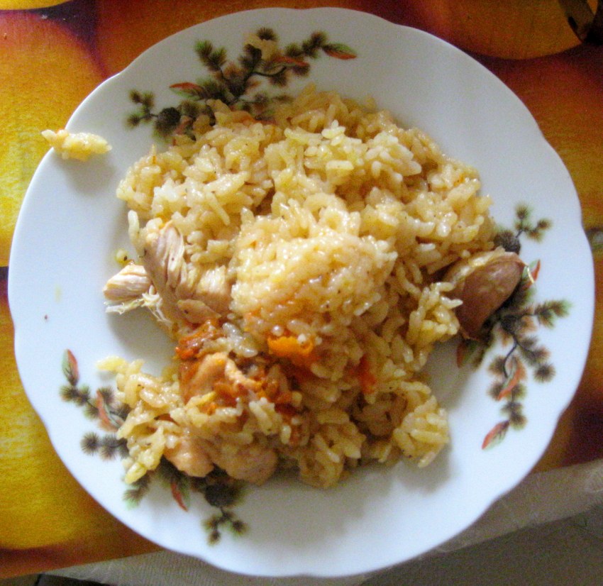 Булгур с курицей и овощами