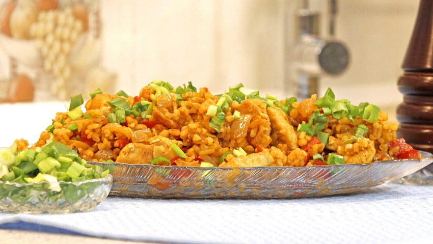 Кус-кус с овощами и курицей