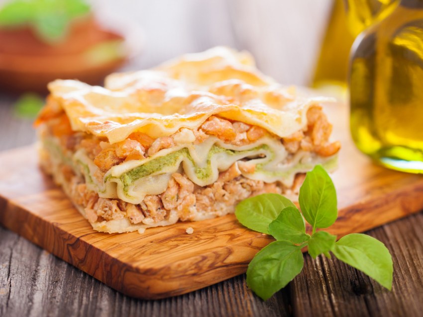 Лазанья с креветками
