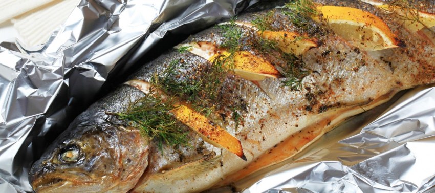 Лосось с овощами